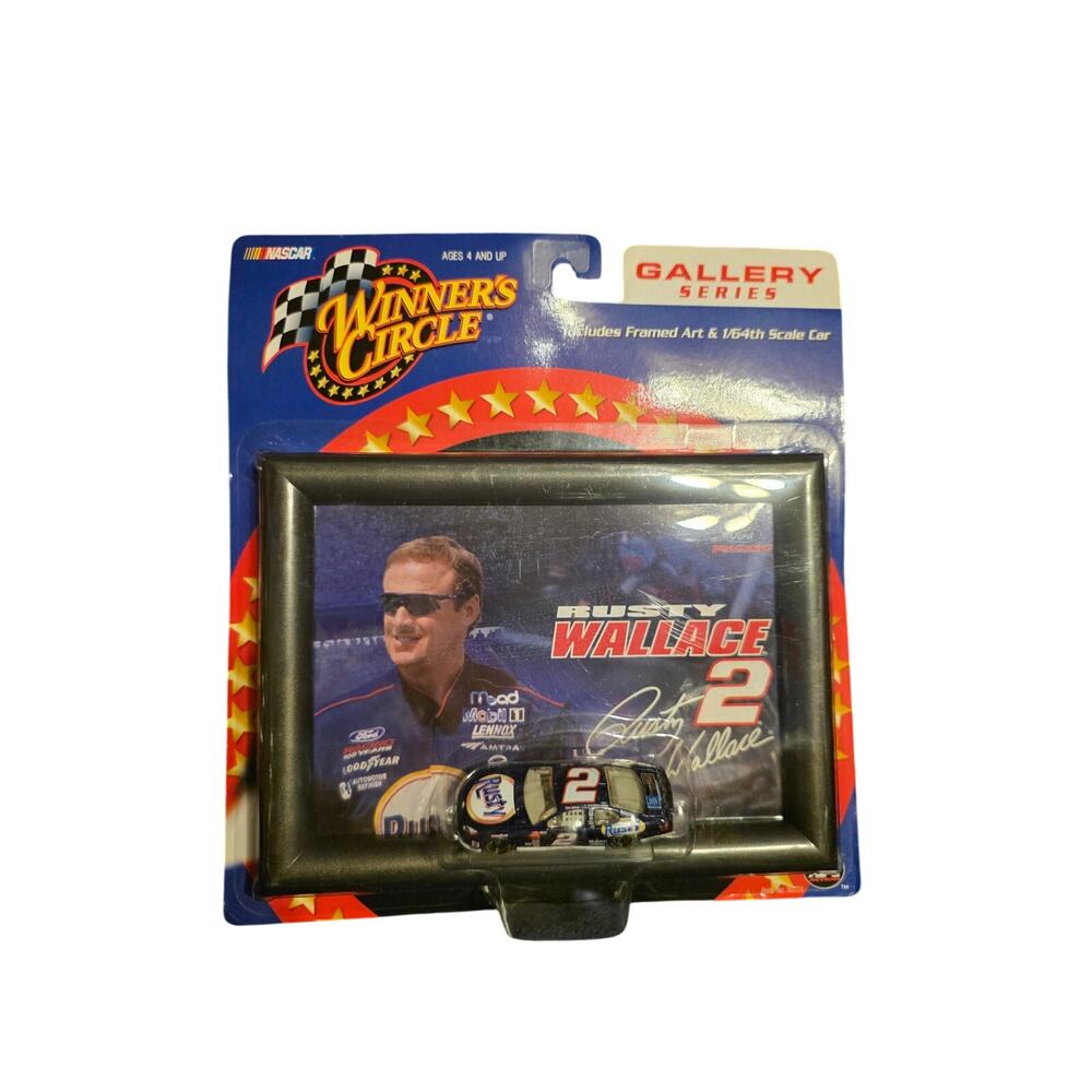 Rusty Wallace 2 Penske Winners Circle Gallery Series Framed Art 1:64 2002 Nascar